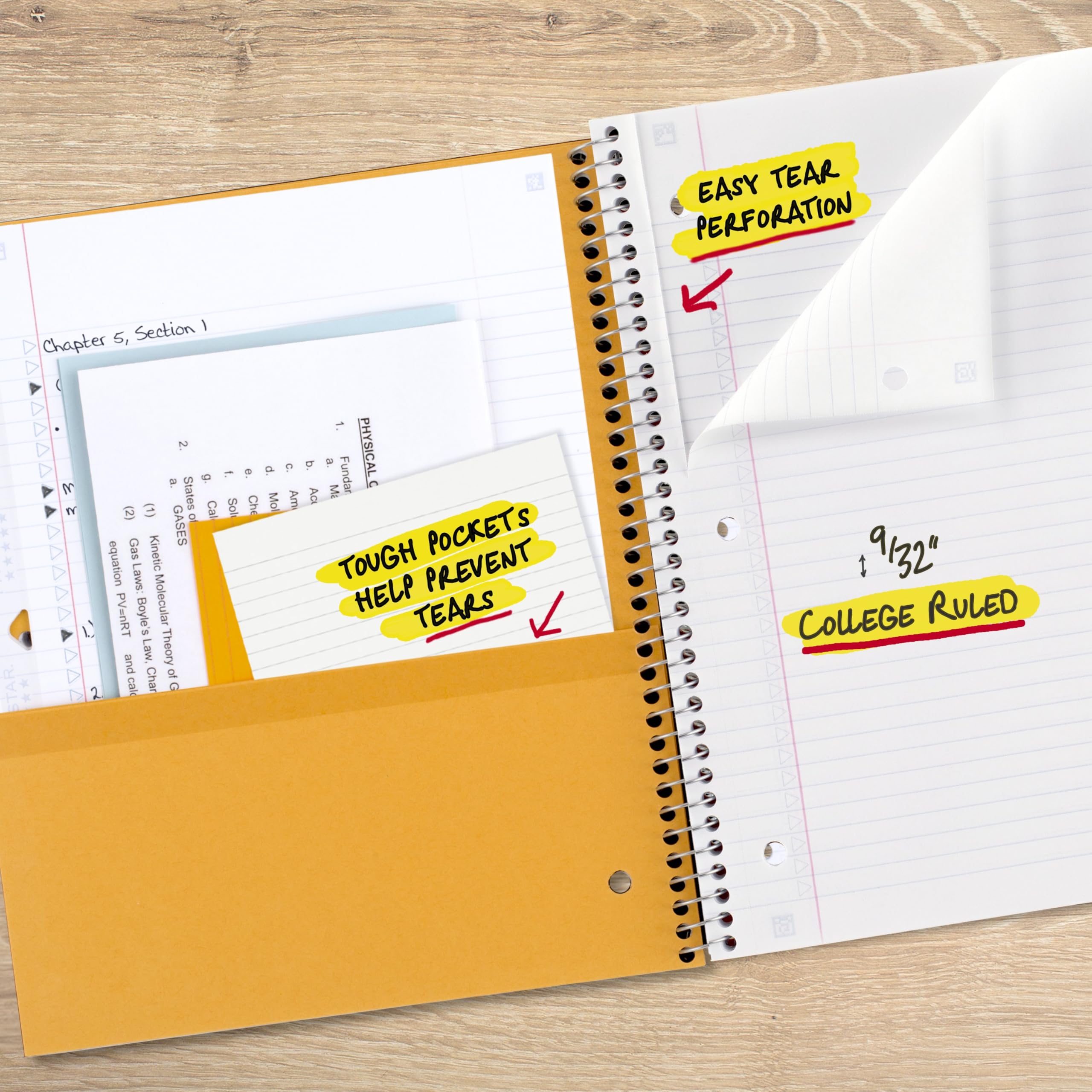 Five Star notebook being scanned with phone for app flashcards and cloud backup