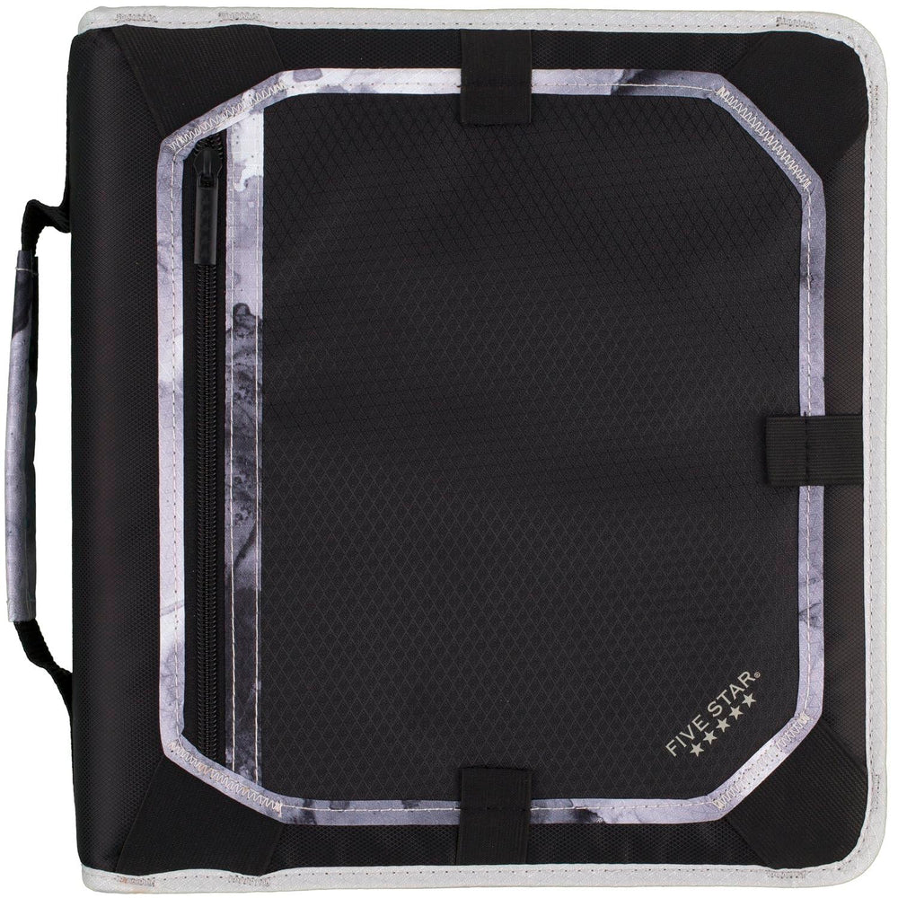 Five Star binder puncture-resistant micro-mesh zip pocket protecting small items