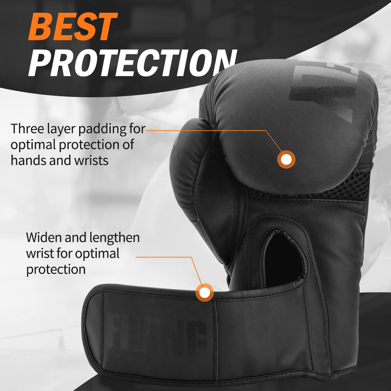 FIVING gloves wrist strap detail demonstrating secure support and fit