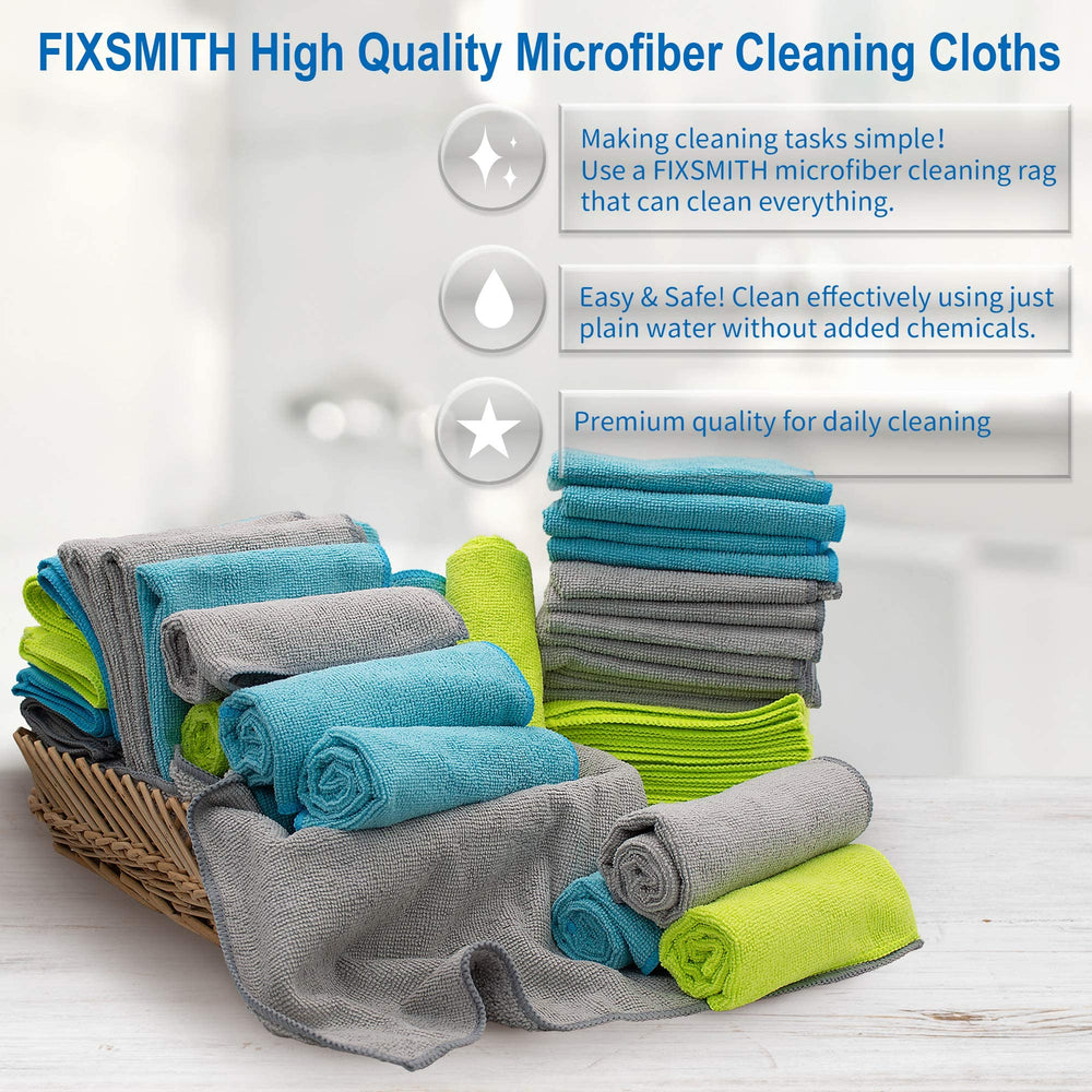FIXSMITH cloth held in hand showing 12x16 inch size for easy handling