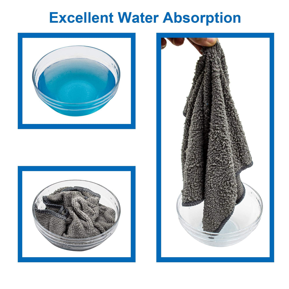 FIXSMITH towel wiping kitchen counter demonstrating quick absorbency
