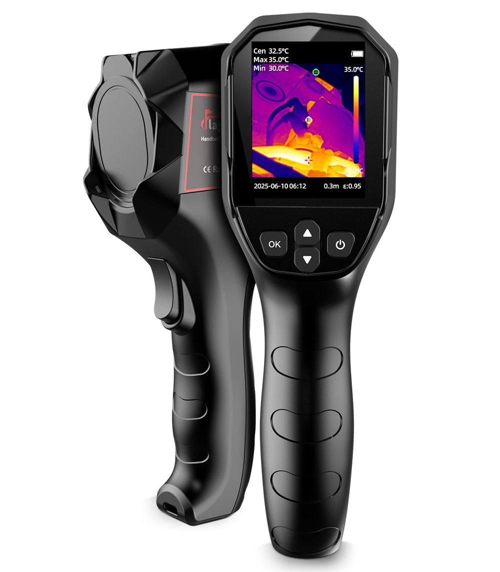 Flagfront front view of thermal camera showing durable housing and ergonomic grip for reliable inspections