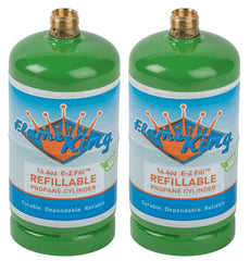 Flame King front view of 1LB two-pack showing durable refillable benefit