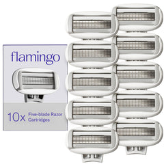 Flamingo front packaging showing 10 refill cartridges and value