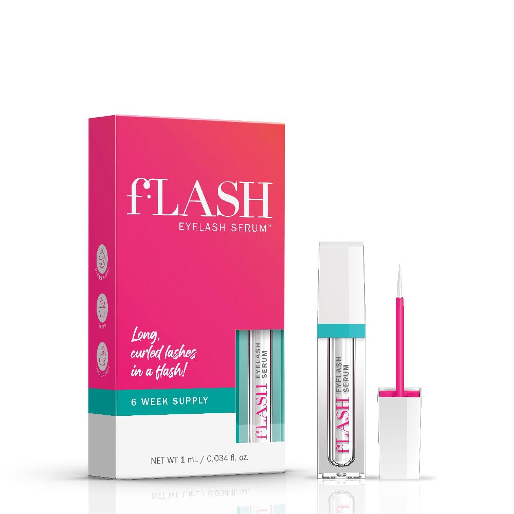 FLASHSERUM front packaging showing compact travel 1mL mini and branding benefit