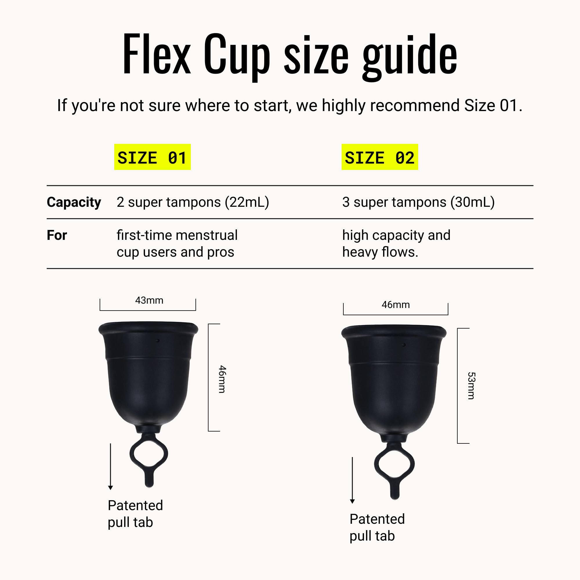 FLEX cup in underwear illustration showing secure wear and active comfort