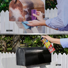 Flex Seal applied to a gutter edge showing brand sealing and preventing water leaks