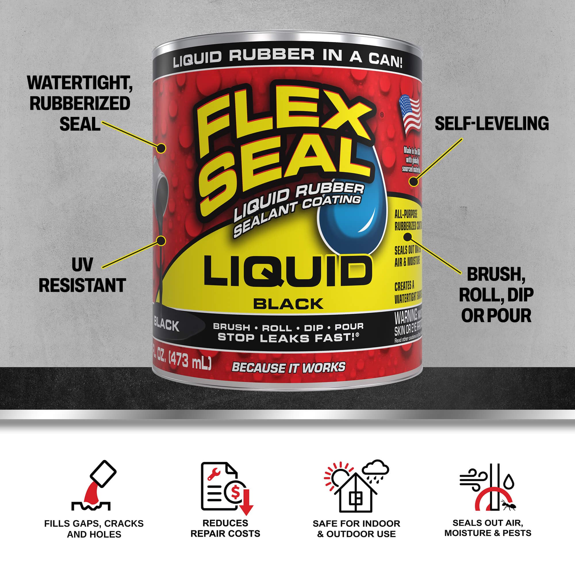 Flex Seal Liquid being poured to coat a part, demonstrating easy pourable application