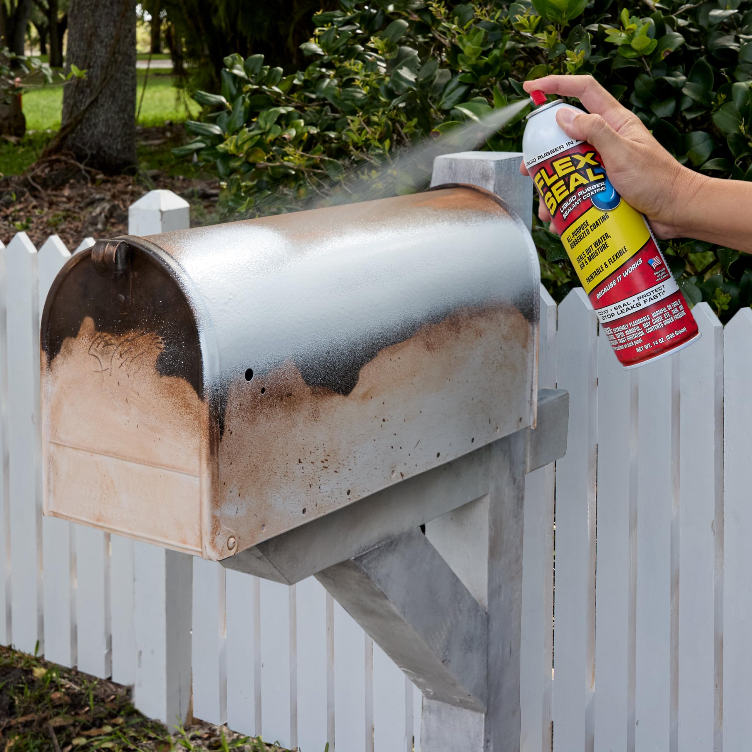 Flex Seal coating resisting water droplets to show brand weatherproof and corrosion protection