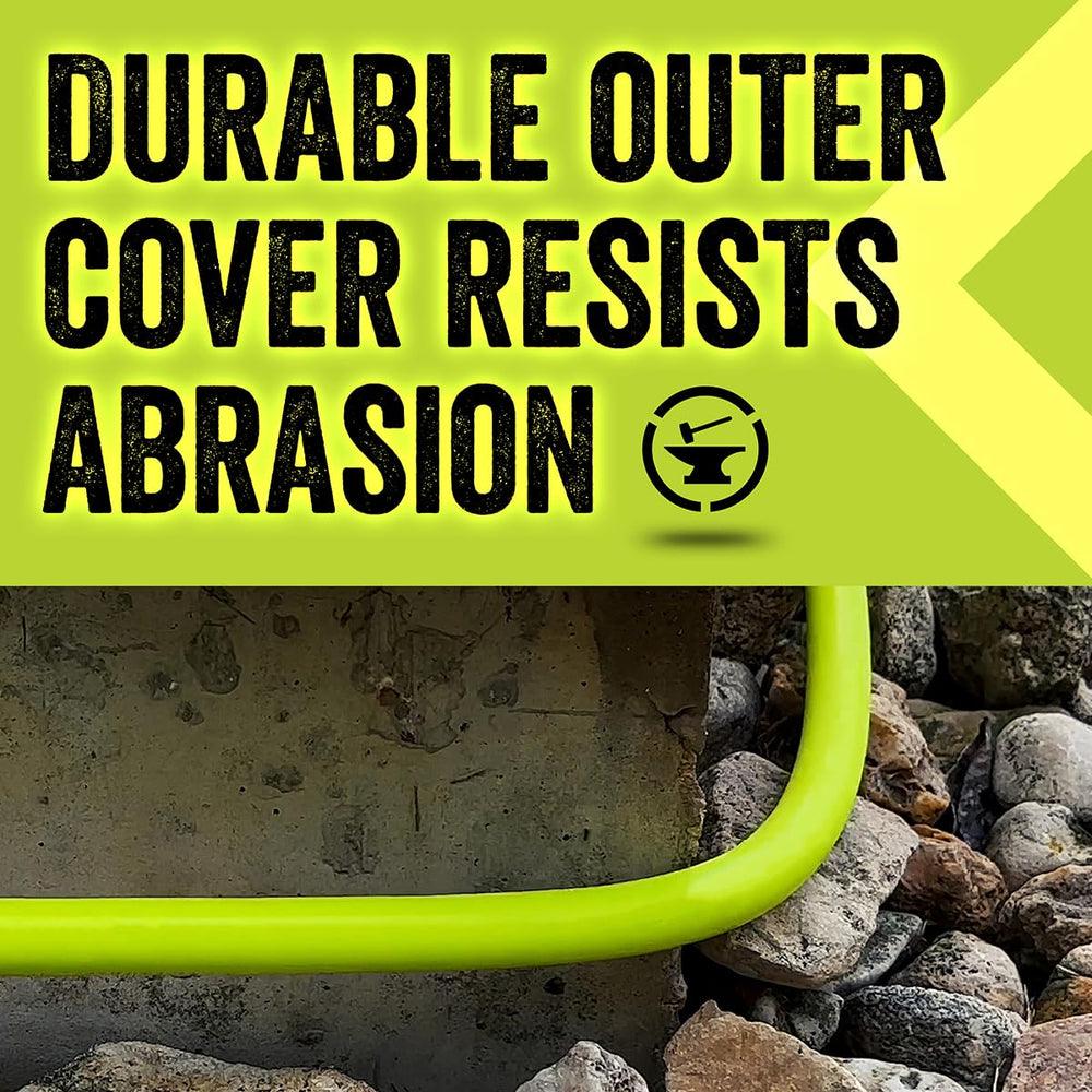 Flexzilla outer cover against rough pavement showing abrasion resistance benefit