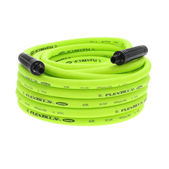 Flexzilla front view showing 50 ft hose and bright ZillaGreen for easy spotting