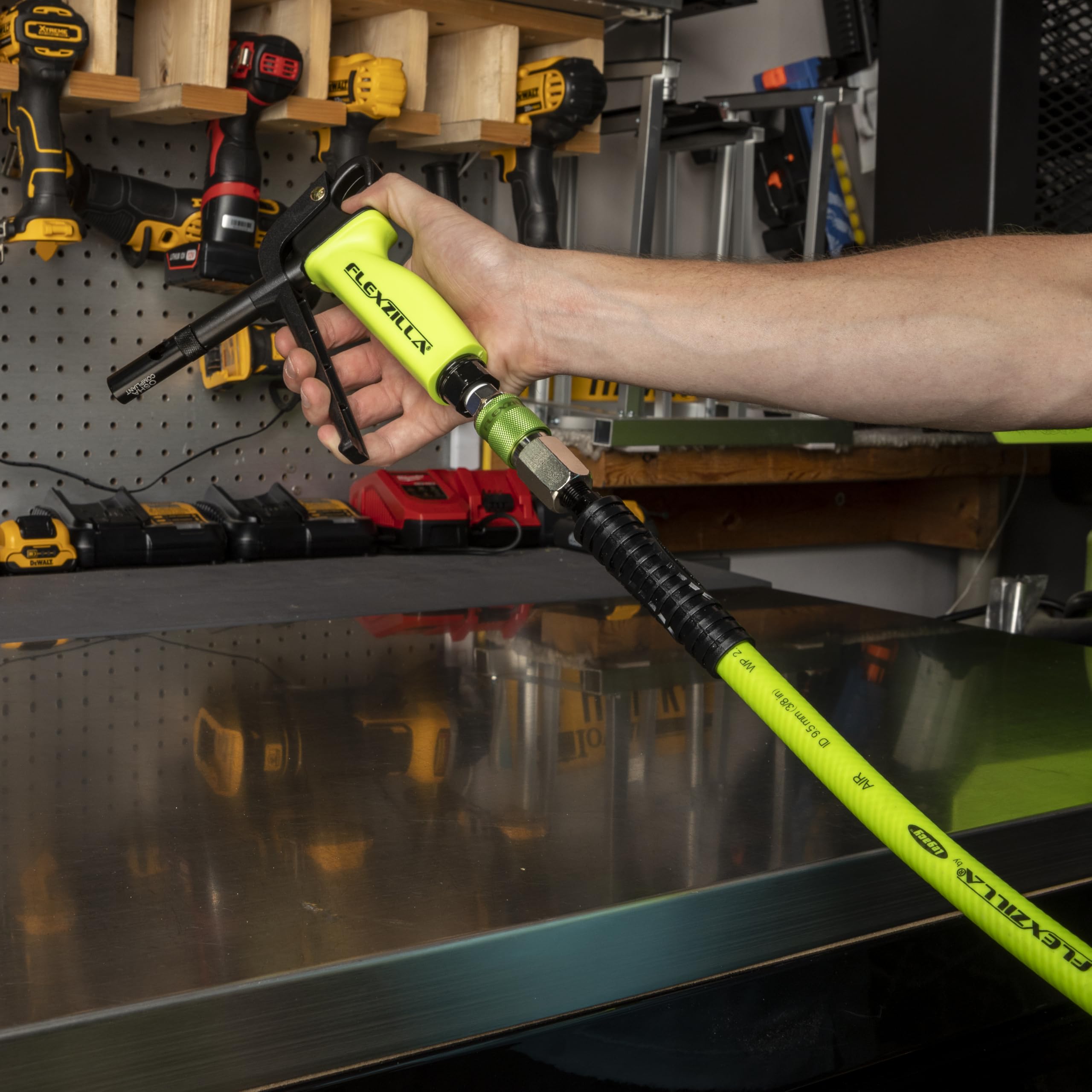 Flexzilla being used with an air impact wrench illustrating smooth airflow