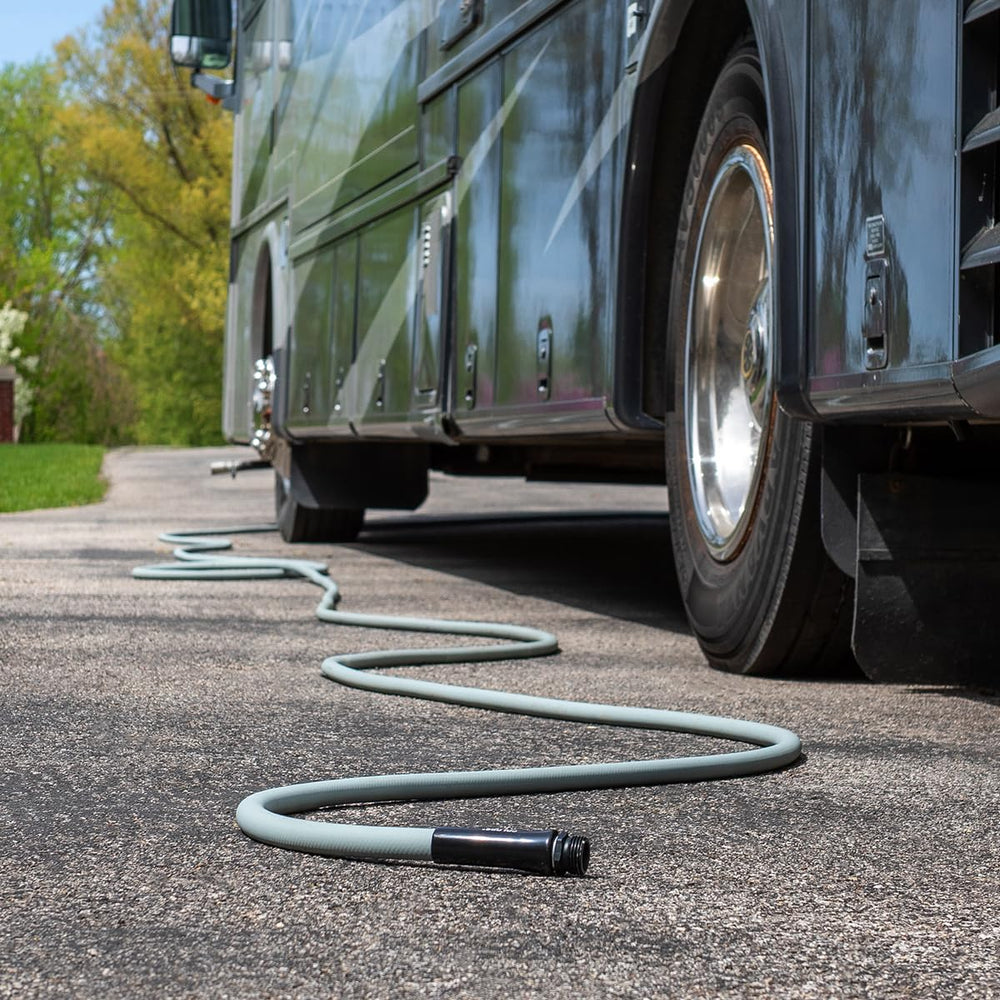 Flexzilla hose flexing in cold weather showing all-weather flexibility benefit