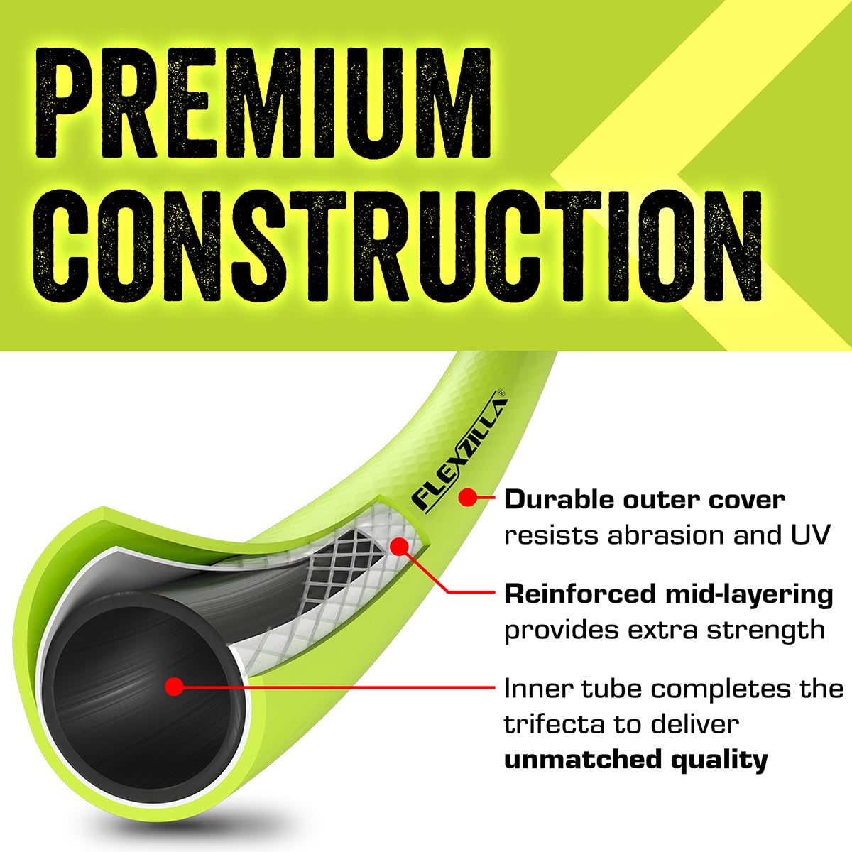 Flexzilla laid flat to a sprinkler showing consistent coverage benefit