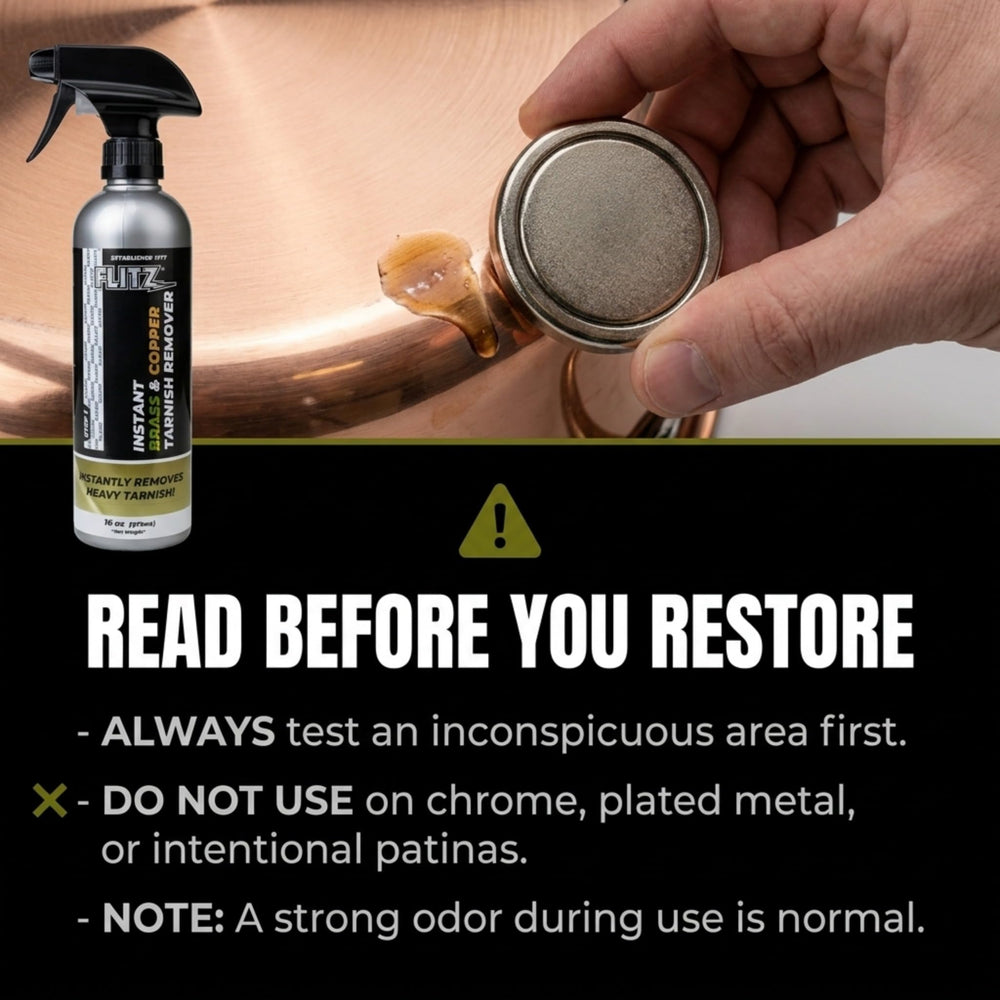 FLITZ cleaning aluminum surface showing effective oxidation removal