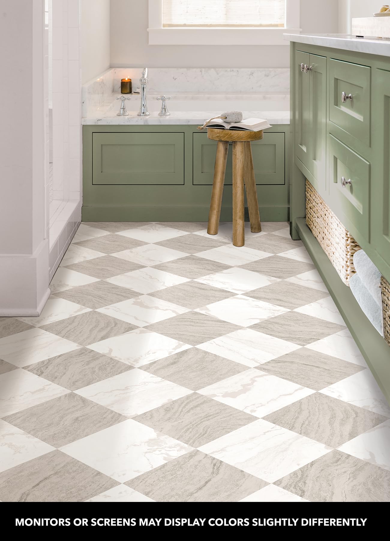 FloorPops Bonneville Beige close-up of textured low-lustre surface highlighting marble pattern and durability