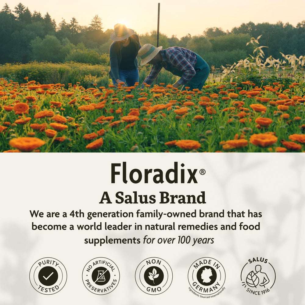 Floradix on kitchen counter in lifestyle scene showing everyday supplement benefit