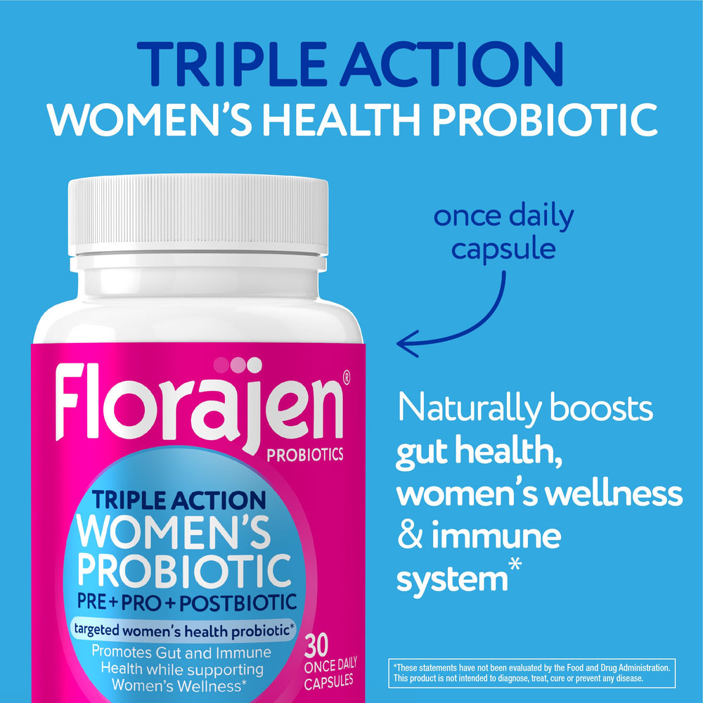 Florajen capsule opened to reveal powder contents benefiting gut flora
