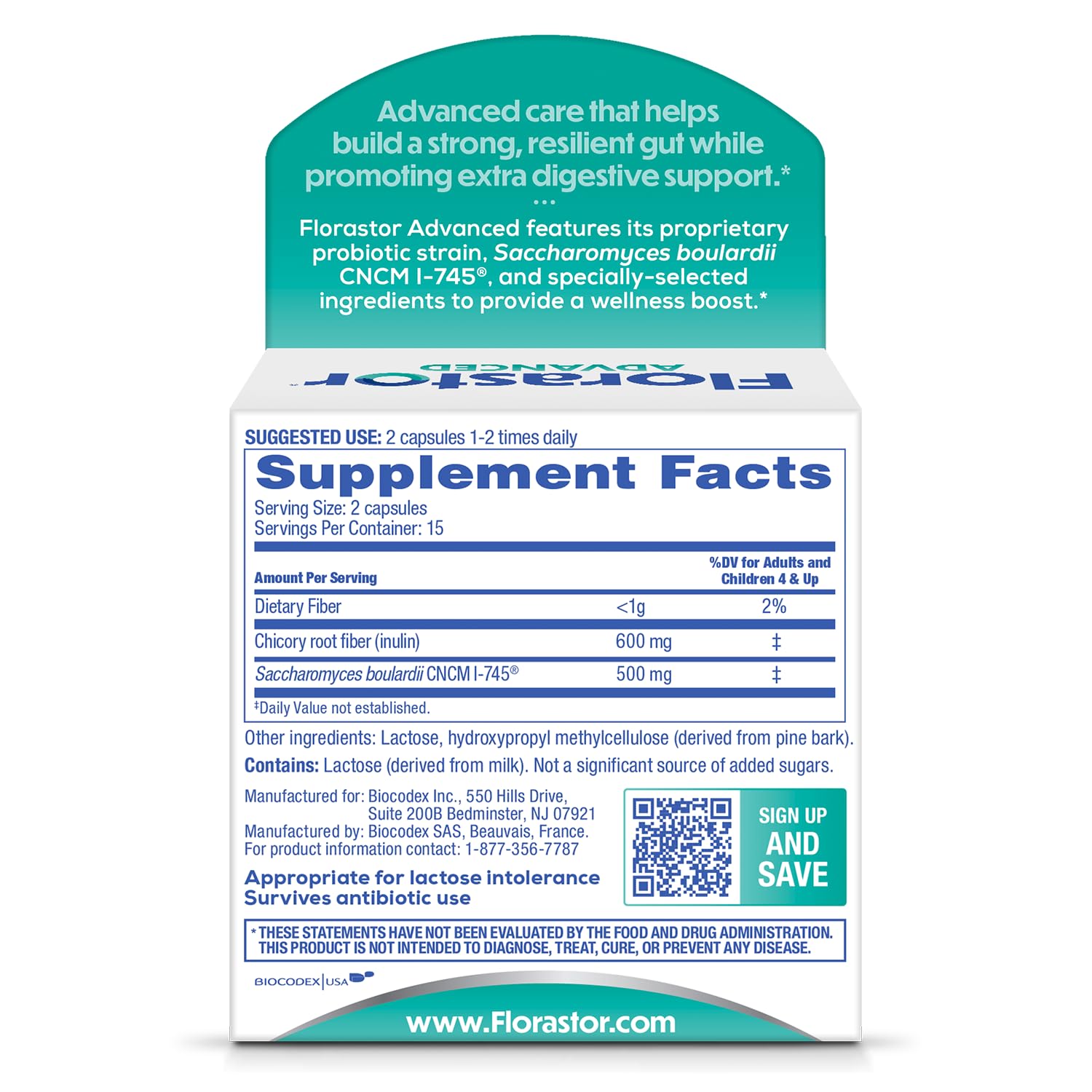close-up of Florastor vegetarian capsules, clear view of texture and size benefit