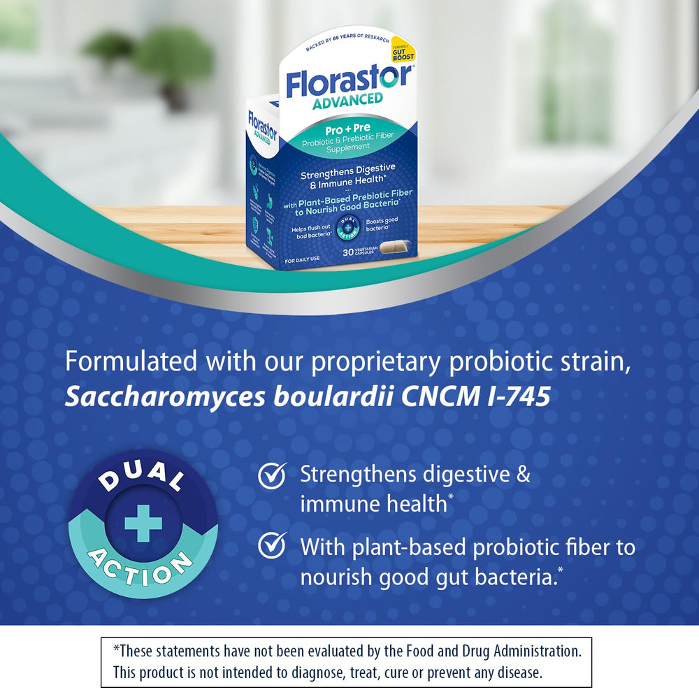 label detail showing Florastor strain and instructions, helps informed choice