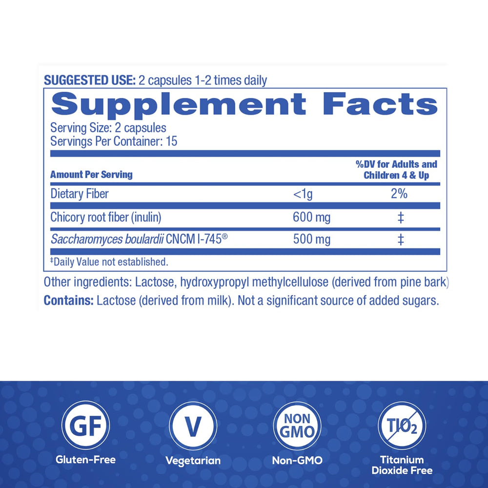 graphic showing three-year shelf life and Florastor, emphasizes long-term stability