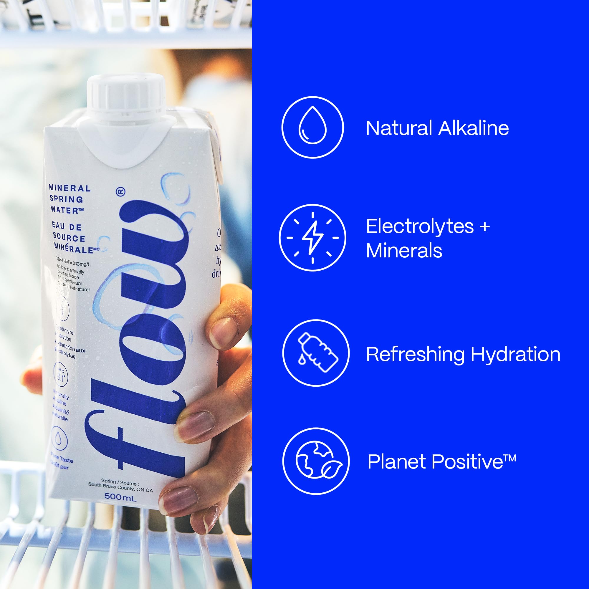 Flow bottle inside a gym bag demonstrating portability for active lifestyles