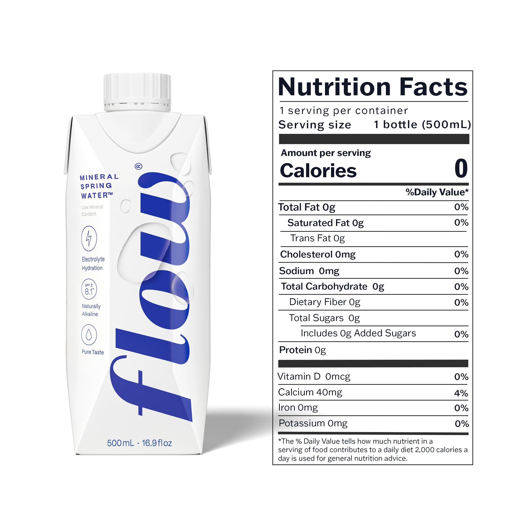 Flow bottles stored in fridge showing convenient home supply and freshness benefit