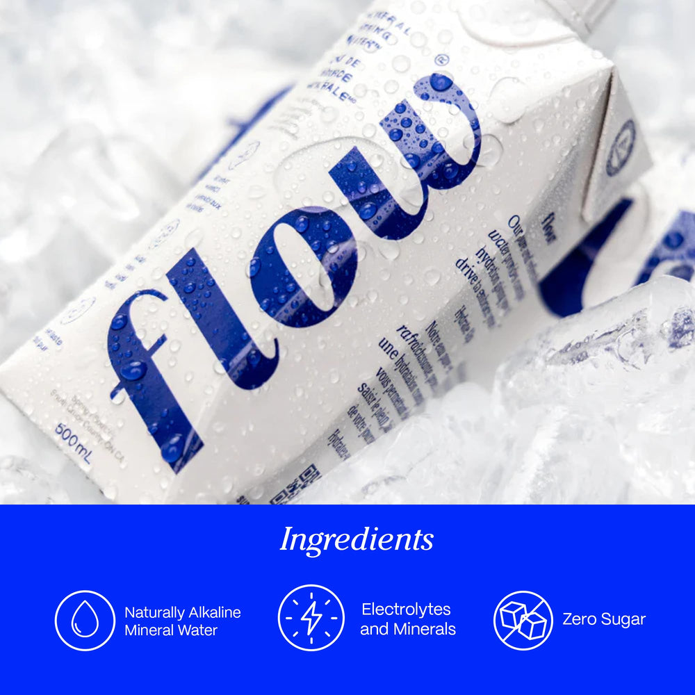 Flow water pouring from bottle highlighting clear, smooth mineral texture