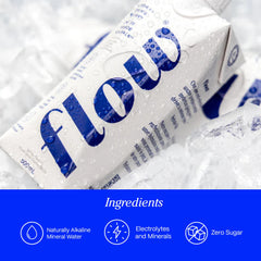 Flow water pouring from bottle highlighting clear, smooth mineral texture
