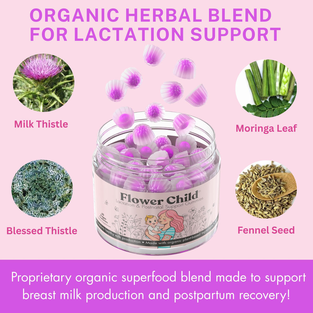 Flower Child moringa leaves and herb close-up demonstrating organic ingredient sourcing