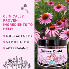 Flower Child open jar with vibrant gummies, easy daily dosing visible
