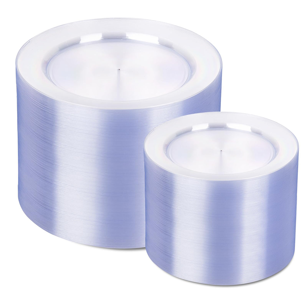 FLOWERCAT front packaging showing 200 clear disposable plates, easy party prep