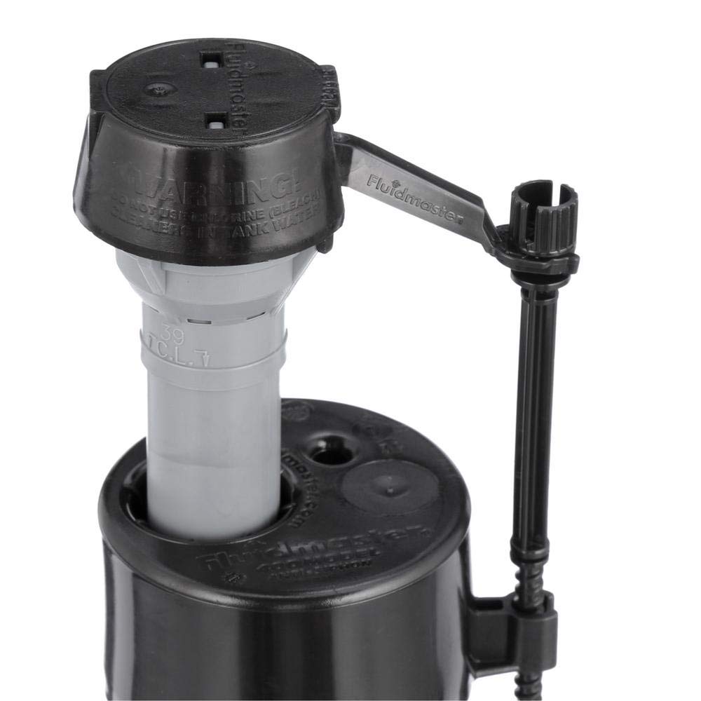 Fluidmaster 400A fill valve close-up demonstrating quiet, adjustable refill