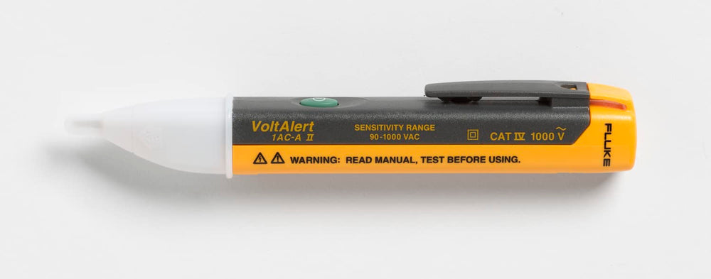 Fluke side label with CAT IV rating and two-year warranty for reliability