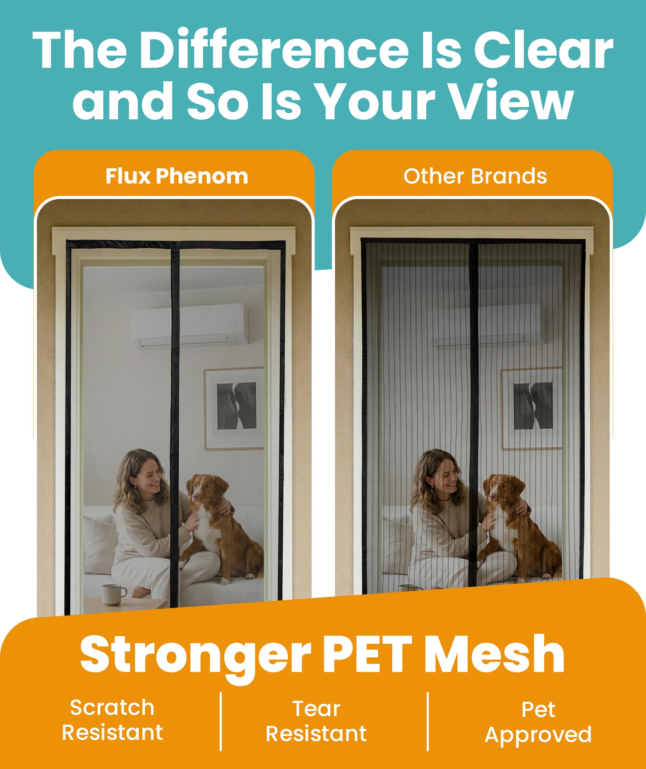 Flux Phenom tie-back straps in use holding screen open for easy passage