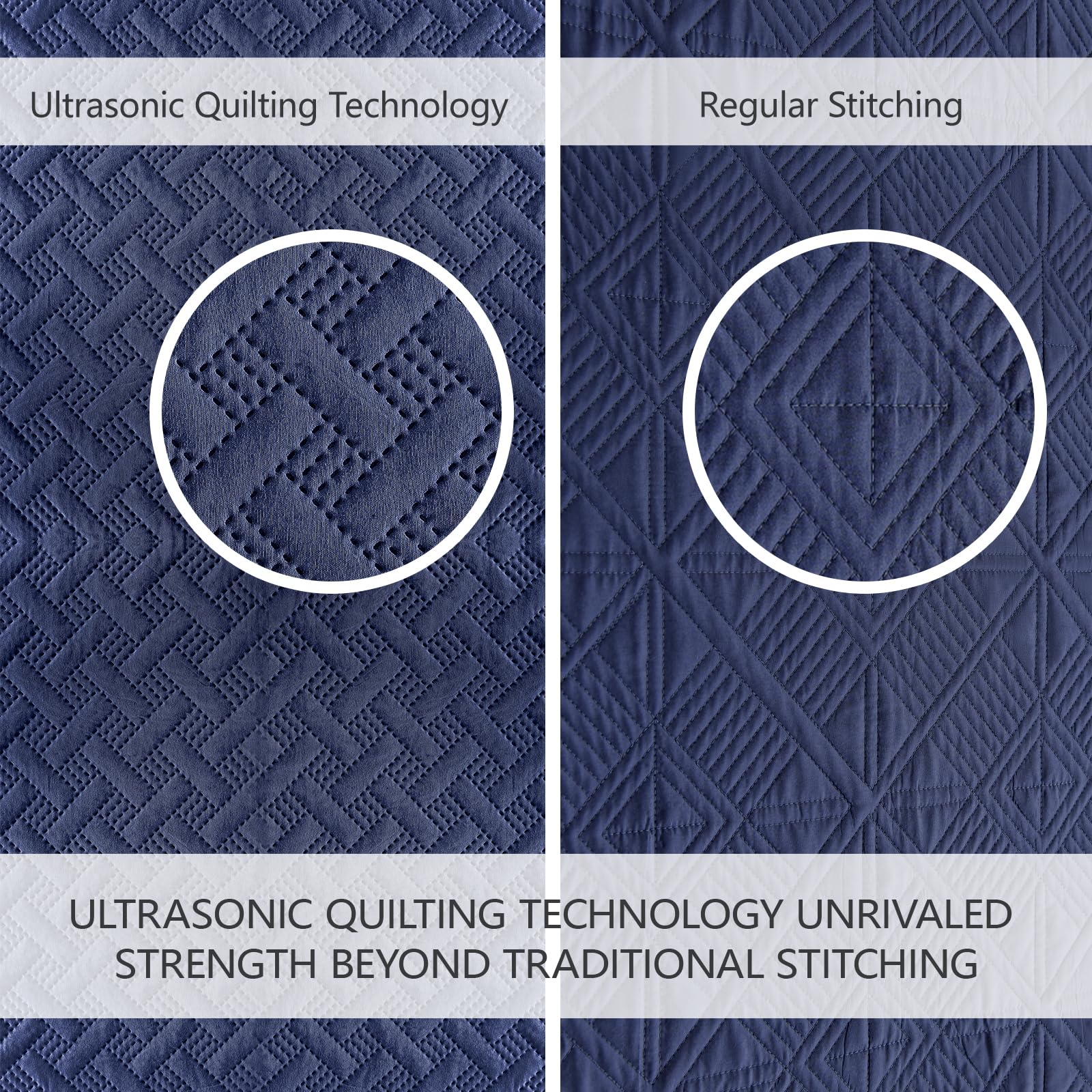 FLYMME quilt edge and stitching detail demonstrating durable finish