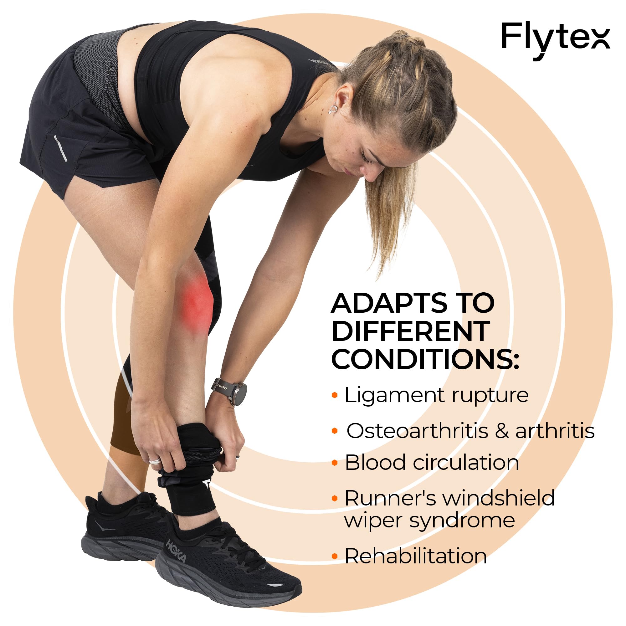 Flytex knit texture close-up highlighting breathable compression fabric benefit