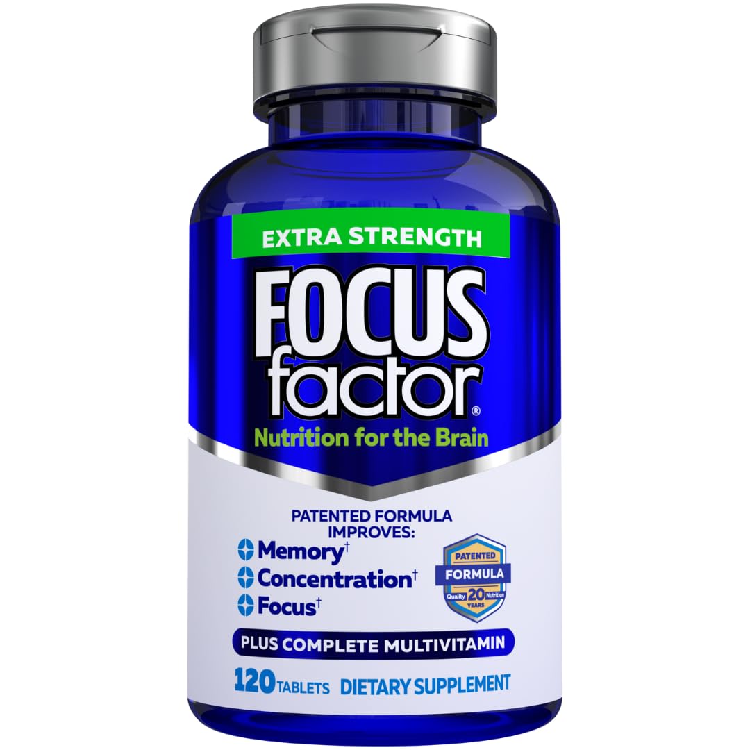 Focus Factor front packaging showing the bottle and label for daily brain support