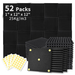 Focusound front packaging showing 52-pack and benefits for room acoustics