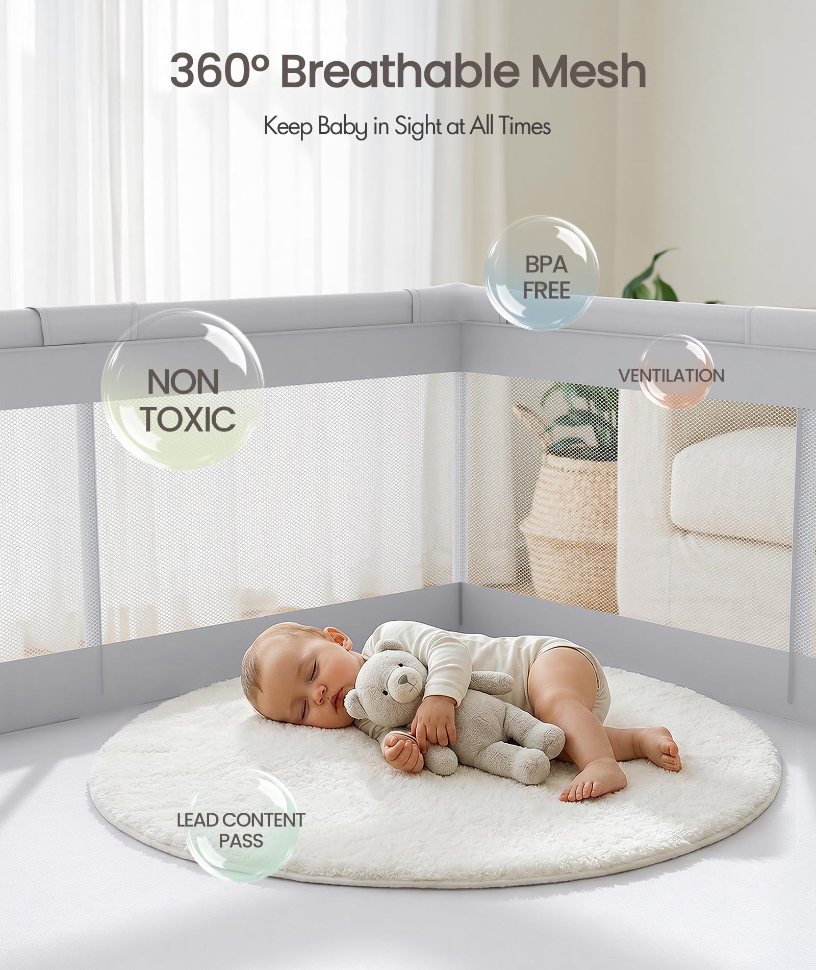 Fodoss playpen foam top detail cushioning impacts for comfort