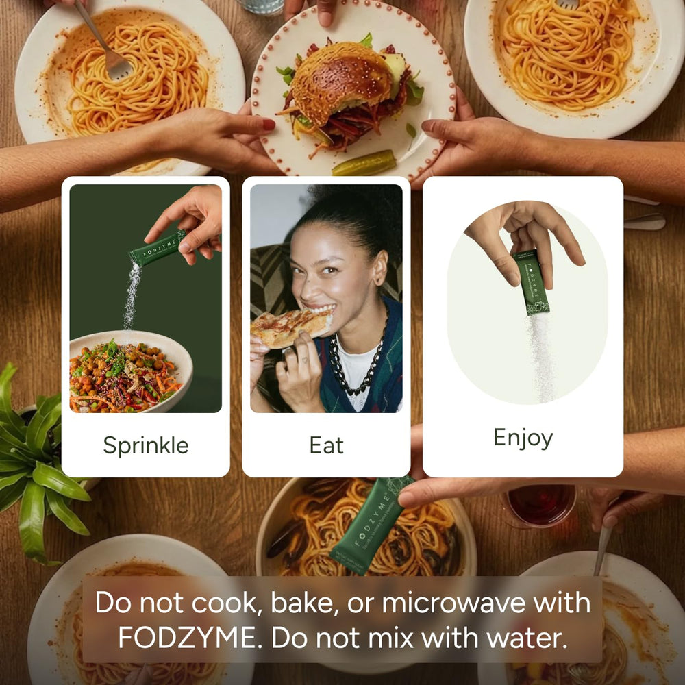 FODZYME label and ingredients list showing enzyme blend