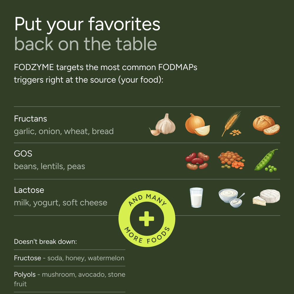 FODZYME being mixed into pasta to reduce bloating