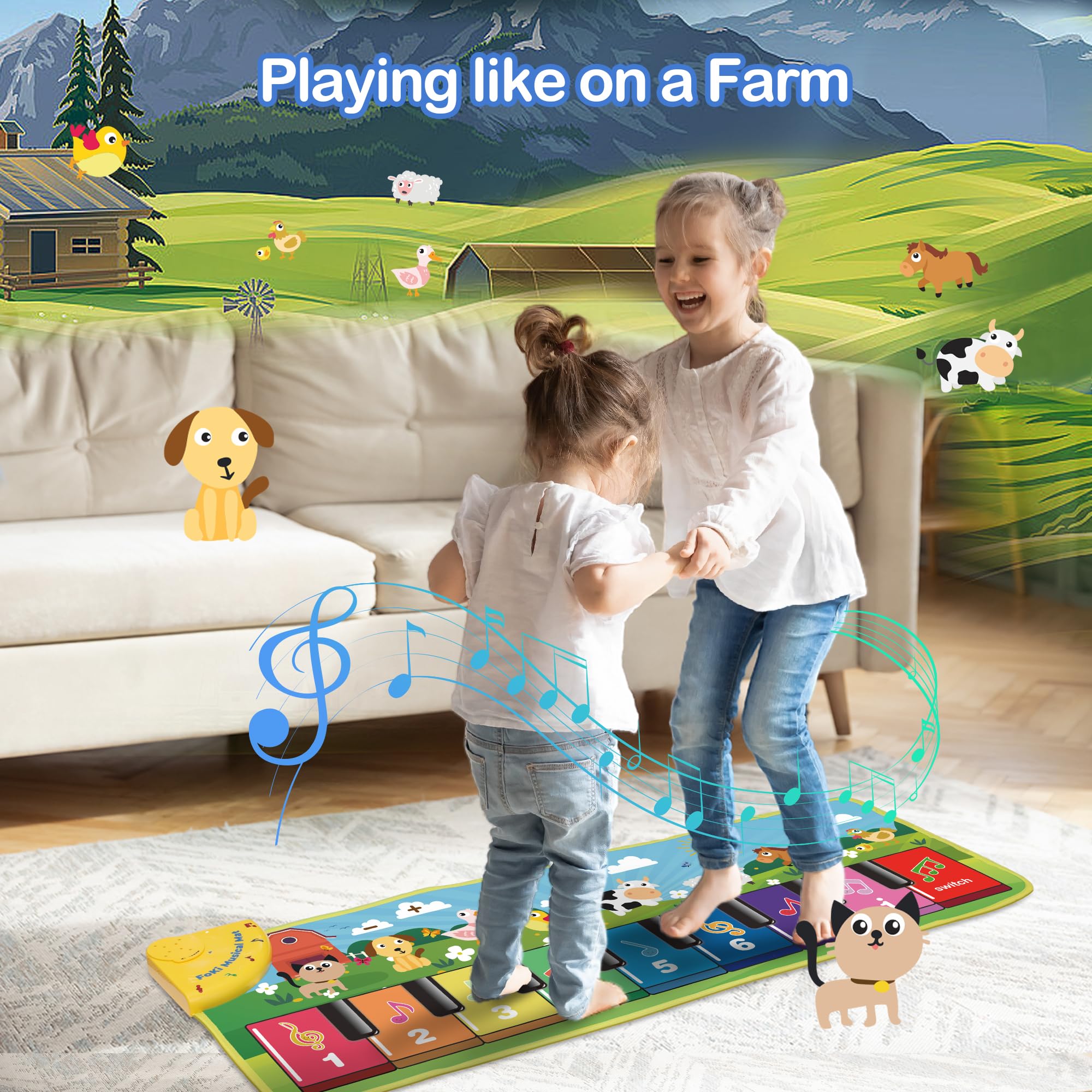 FOKI animal music cards fanned out showing numbered notation to guide simple songs