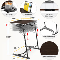 FoldWise close-up of scratch-resistant tabletop and u-edge providing spill protection