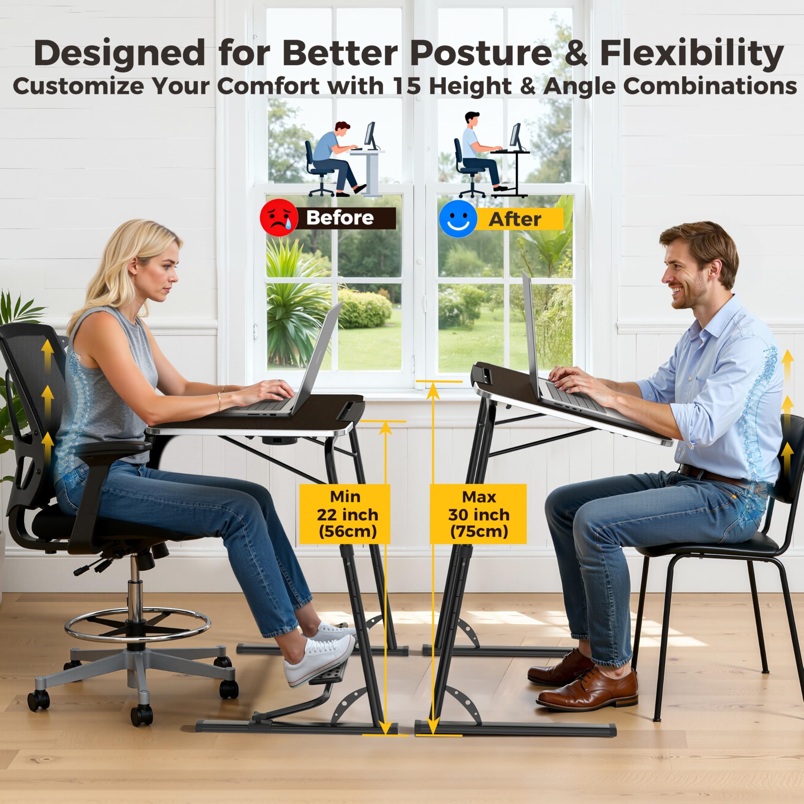 FoldWise posture-improving footrest detail relieving leg pressure