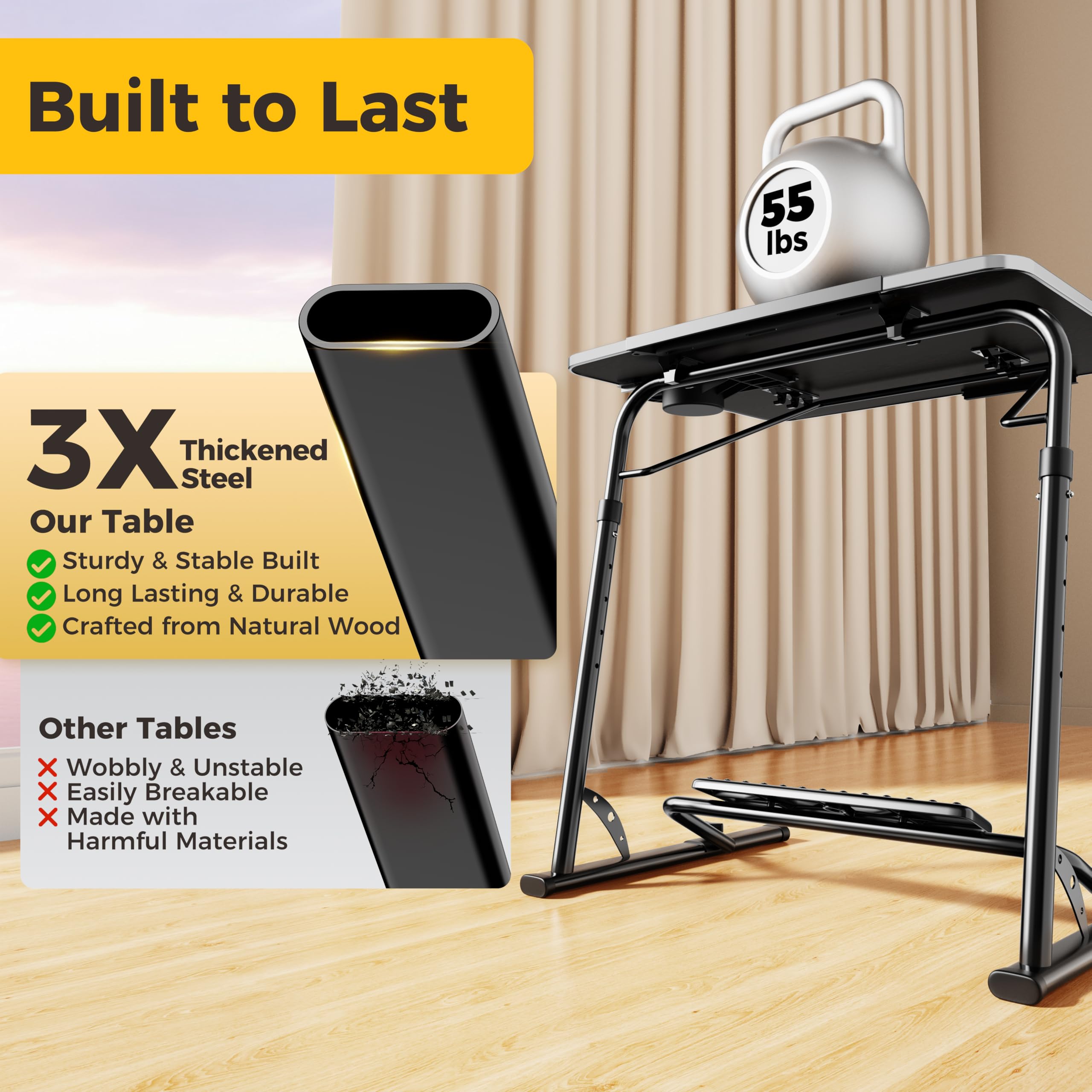 FoldWise next to chair showing dimensions and scale for room fit