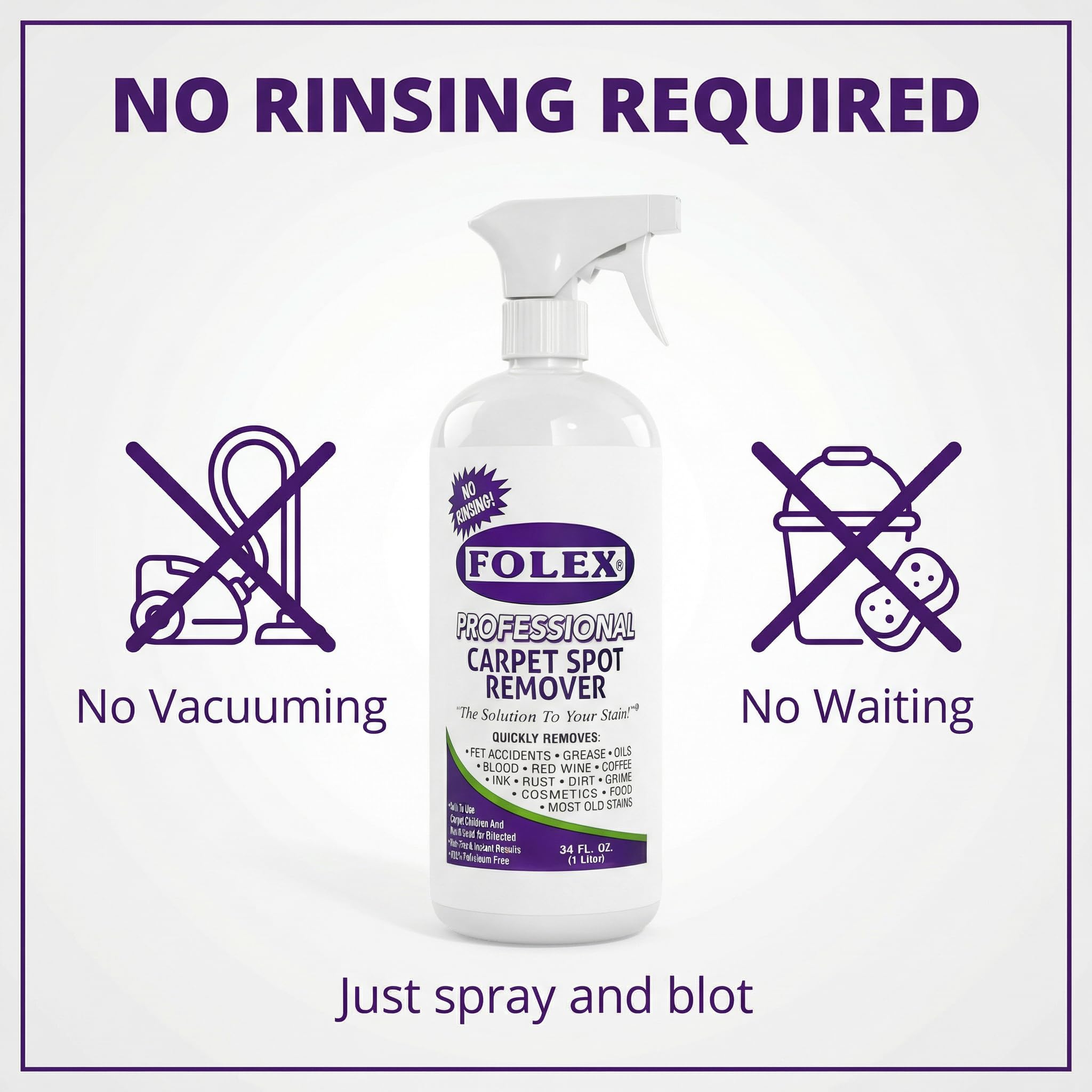 FOLEX being sprayed on couch upholstery demonstrating stain removal