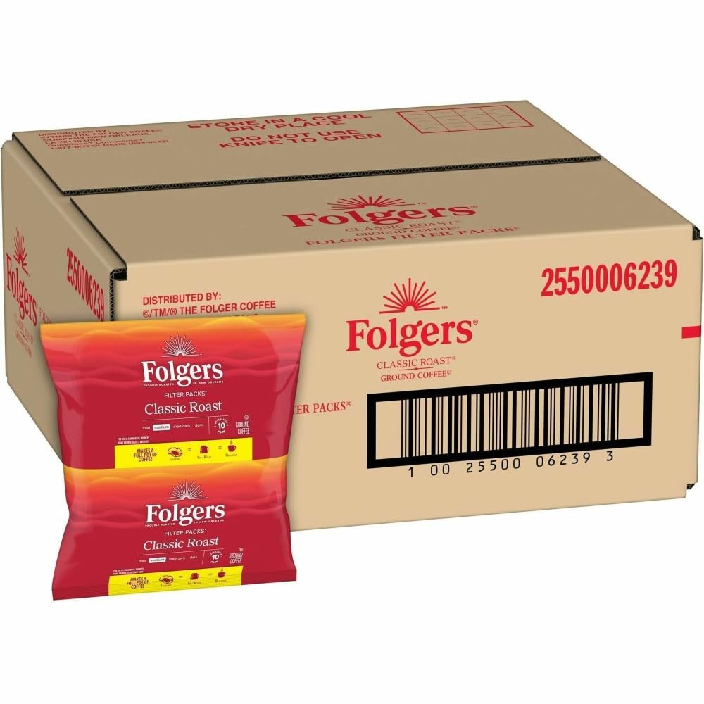 Folgers front packaging showing brand and pack for easy recognition and reliable taste