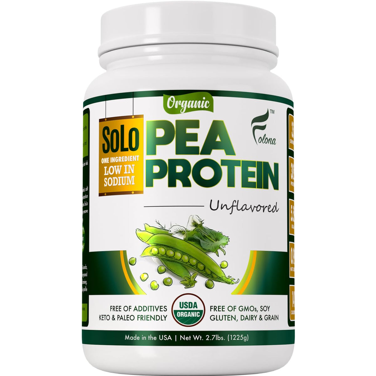 FOLONA SOLO front packaging showing product and weight for clear identification