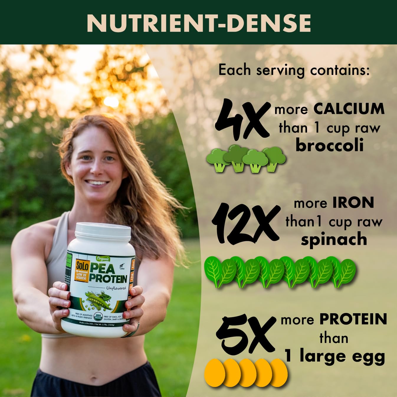 FOLONA SOLO nutrition label close-up showing protein content and ingredient clarity